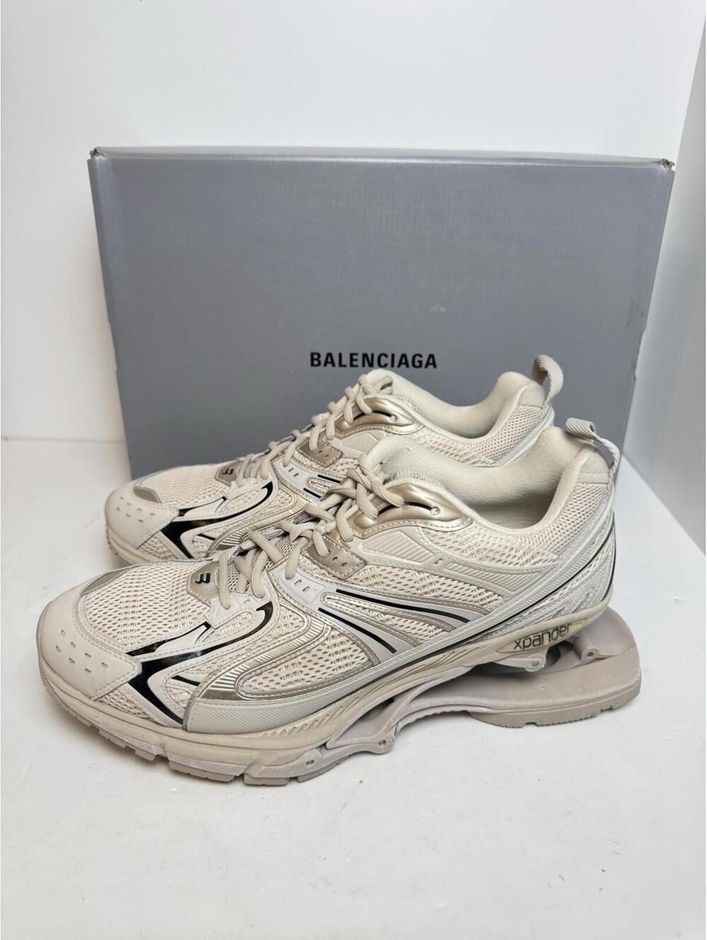 Balenciaga X-Pander Sneakers Beige/Black Men’s Sz 47 / US 14 - Picture 3 of 7